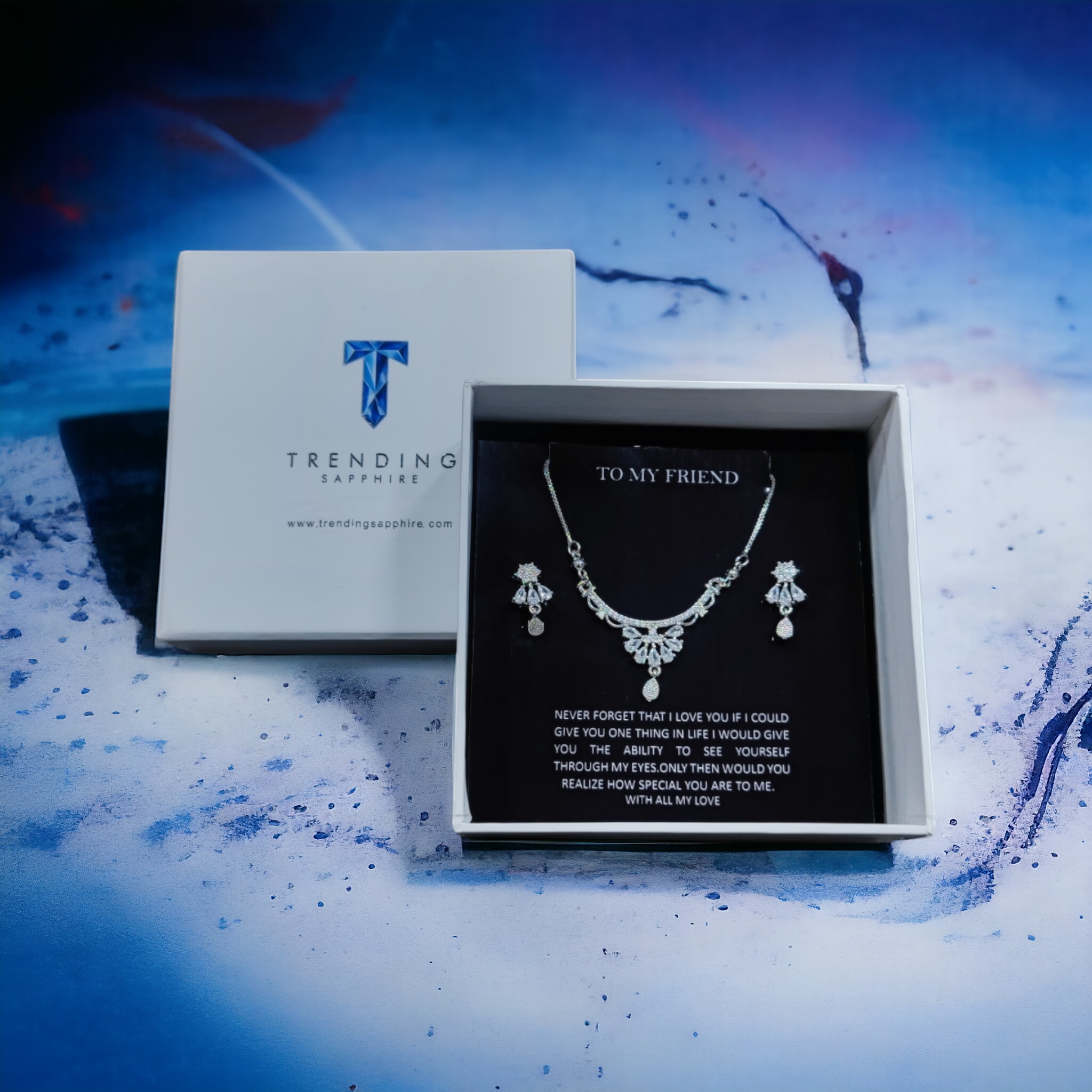 "Sapphire Sentiments Pendant - A Friend's Eternal Love" - TS COLLECTIONS