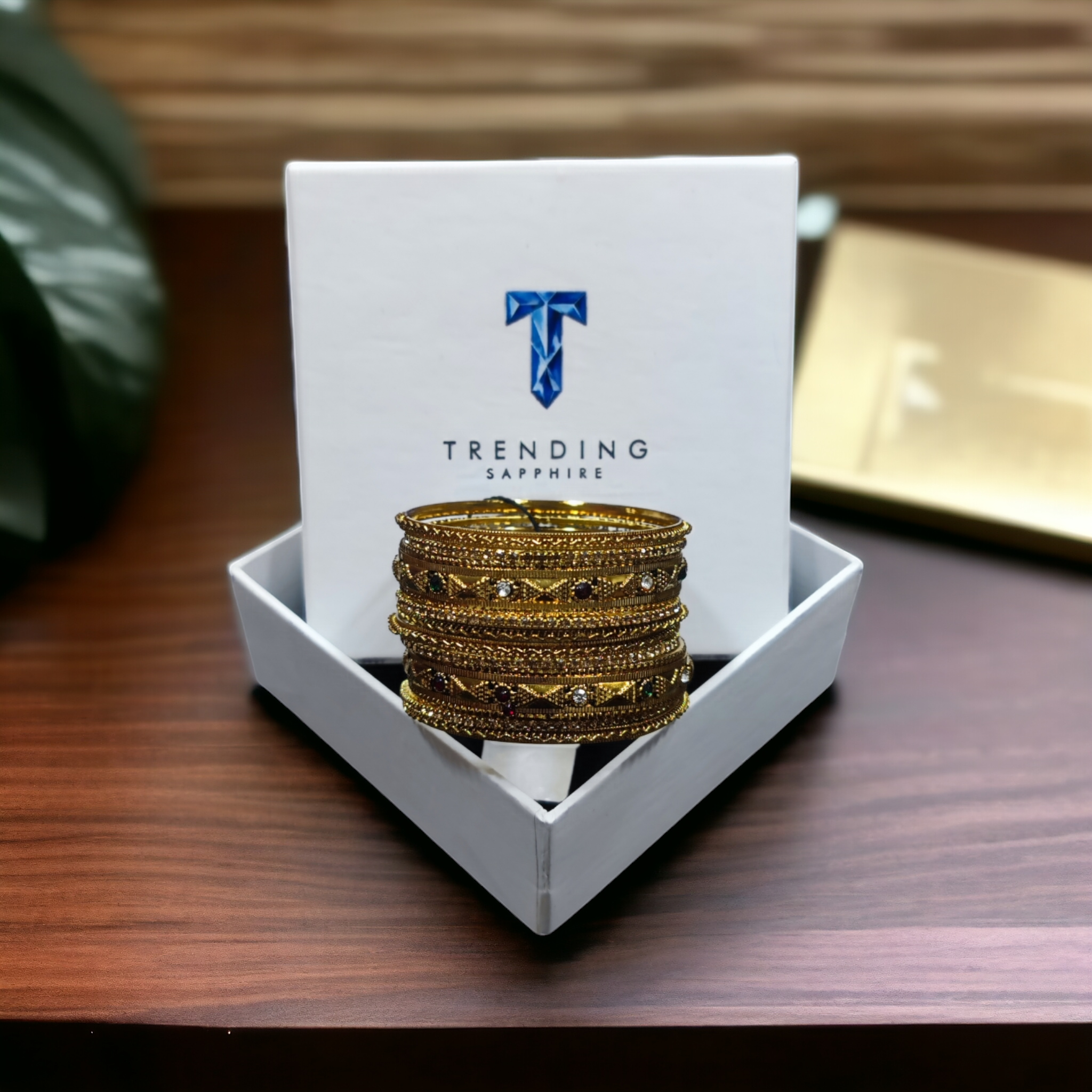 "Sapphire Elegance BANGLES- Timeless Artificial Jewelry" - TS COLLECTIONS